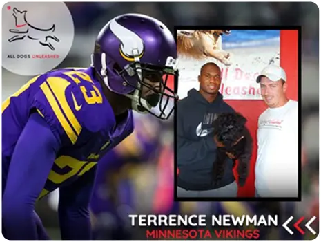 Professional athlete featured as a client on the All Dogs Unleashed Wall of Fame