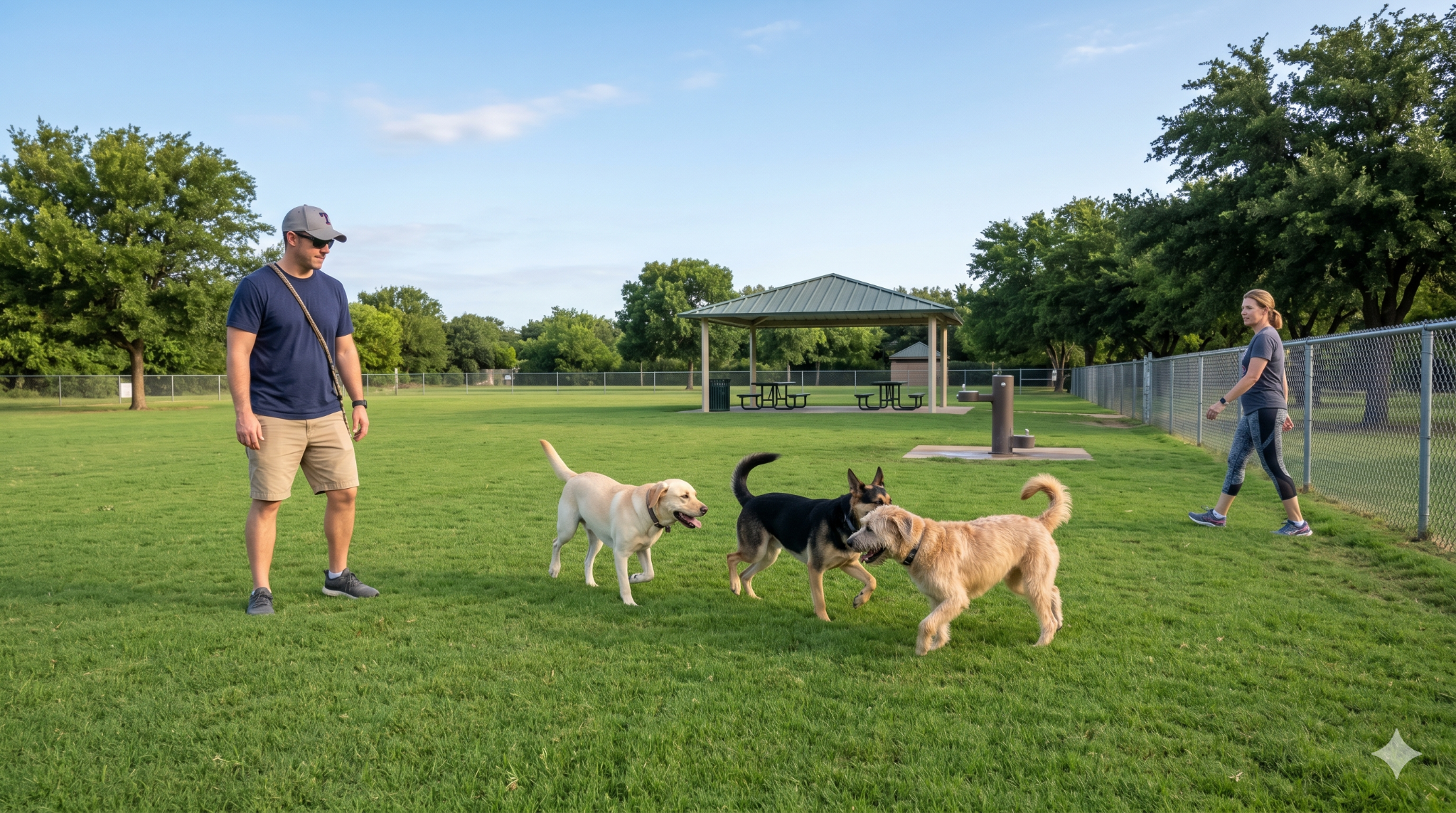 3. Leash On at the Gate, Off Inside the Play Area