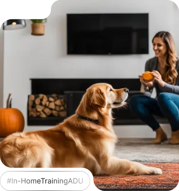 In-home dog training session for obedience and behavior improvement