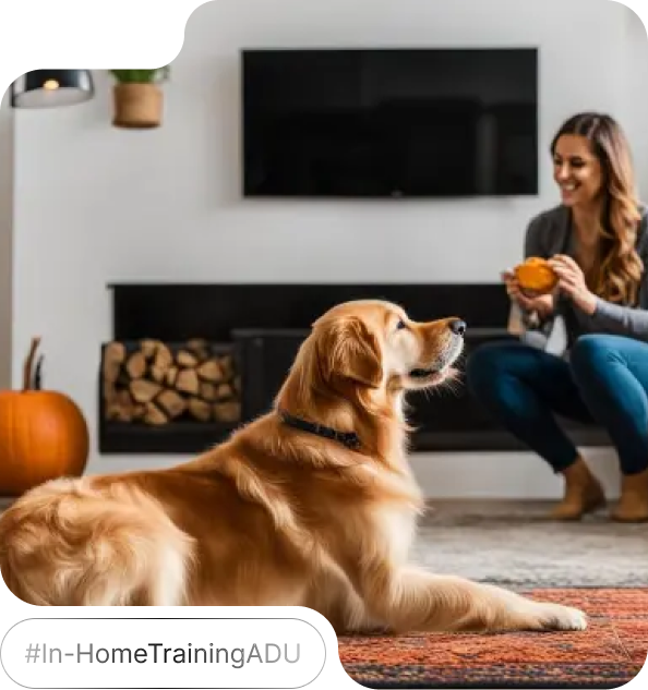 In-home dog training session for obedience and behavior improvement