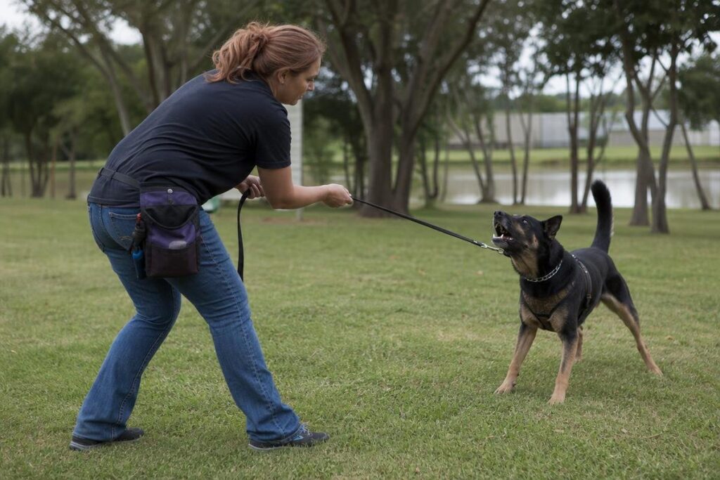 professional dog behavior training session with reactive dog in Bossier City Louisiana