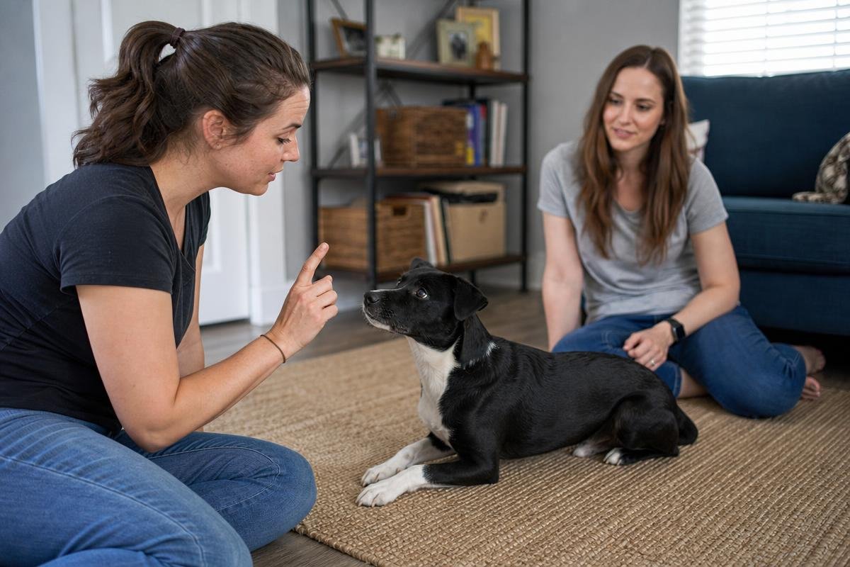 private dog training lessons Frisco, TX with trainer and owner working together