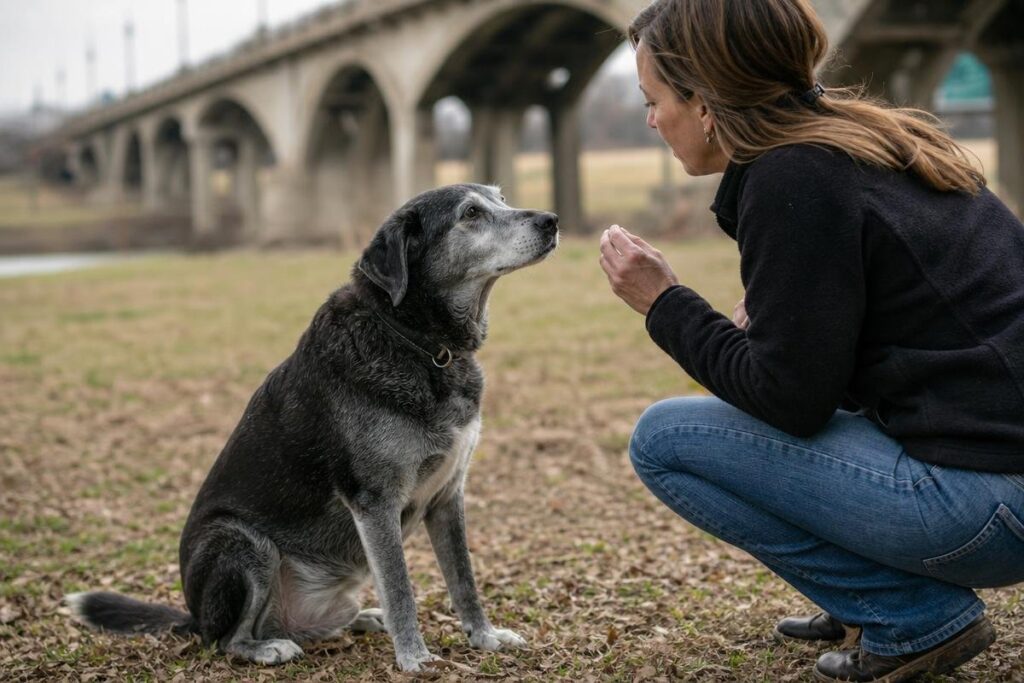 senior dog training Fort Worth older dog learning new commands