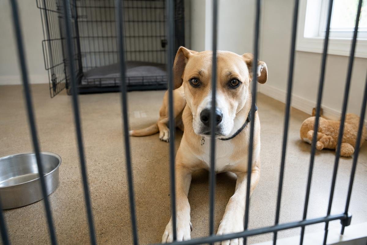 rescue dog training setup in Bossier City home first week
