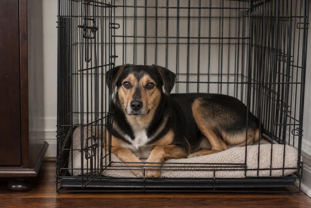 dog crate training a dog in a Shreveport home